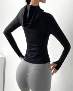 تصویر سویشرت تمام زیپ  وارداتی کلاه دار رنگ مشکی