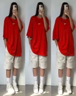 تصویر تیشرت لانگ Nike رنگ قرمز