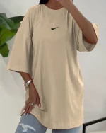 تصویر تیشرت لانگ Nike رنگ کرم