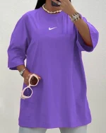 تصویر تیشرت لانگ Nike رنگ بنفش